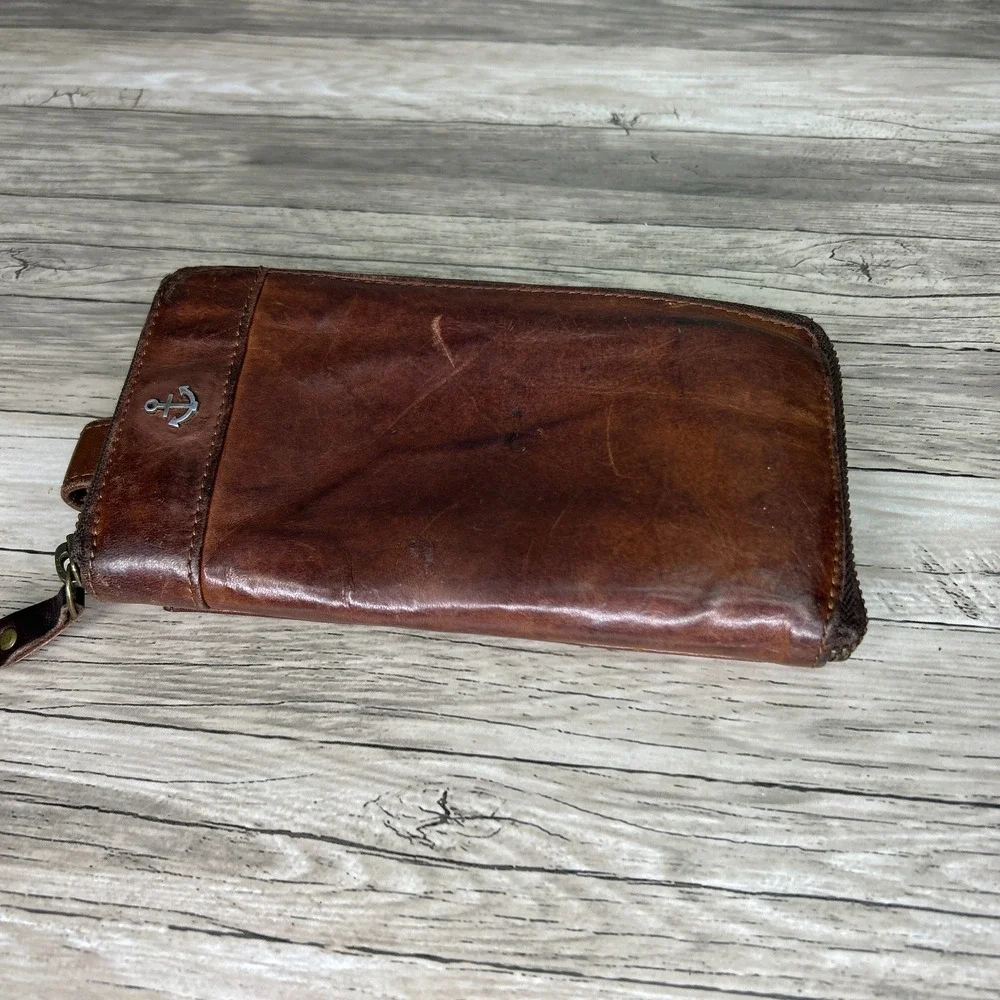 Harbour 2nd Leather Phone Wallet‎ Clutch Purse Perforated Anchor NO STRAP